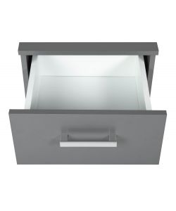 Inter Link Cassettiera Grigia in Laminato con 2 Cassetti - 41,2x40x58 cm