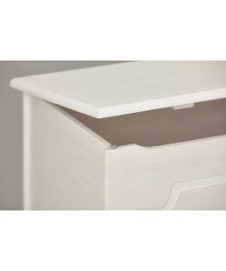 Inter Link Panca Emel Weiss 89x47x53 cm Bianco - Panca Contenitore in Legno Massello