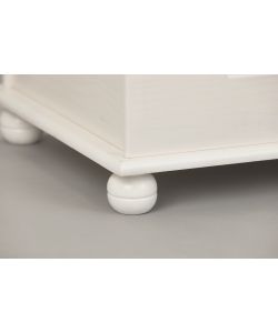 Inter Link Panca Emel Weiss 89x47x53 cm Bianco - Panca Contenitore in Legno Massello