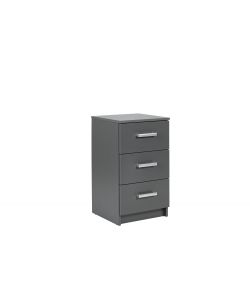 Inter Link Cassettiera 3 Cassetti Laminato Grigio 41,2x40x71 cm - Maniglia Metallo