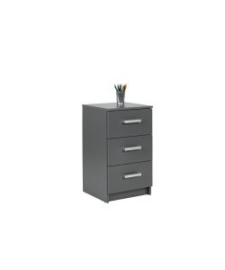 Inter Link Cassettiera 3 Cassetti Laminato Grigio 41,2x40x71 cm - Maniglia Metallo