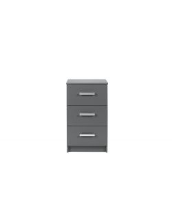 Inter Link Cassettiera 3 Cassetti Laminato Grigio 41,2x40x71 cm - Maniglia Metallo