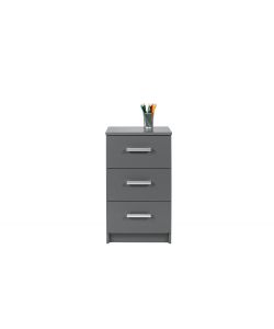 Inter Link Cassettiera 3 Cassetti Laminato Grigio 41,2x40x71 cm - Maniglia Metallo