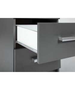 Inter Link Cassettiera 3 Cassetti Laminato Grigio 41,2x40x71 cm - Maniglia Metallo