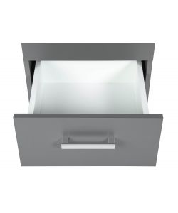 Inter Link Cassettiera 3 Cassetti Laminato Grigio 41,2x40x71 cm - Maniglia Metallo