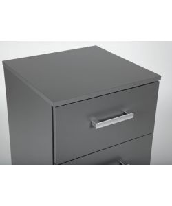 Inter Link Cassettiera 4 Cassetti Laminato Grigio 41,2x40x91,5 cm - Maniglia Metallo