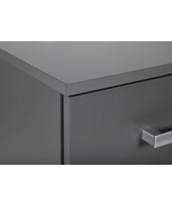 Inter Link Cassettiera 4 Cassetti Laminato Grigio 41,2x40x91,5 cm - Maniglia Metallo