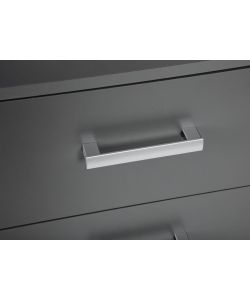 Inter Link Cassettiera 4 Cassetti Laminato Grigio 41,2x40x91,5 cm - Maniglia Metallo