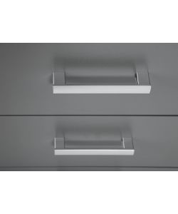 Inter Link Cassettiera 4 Cassetti Laminato Grigio 41,2x40x91,5 cm - Maniglia Metallo