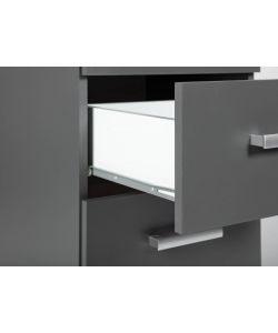 Inter Link Cassettiera 4 Cassetti Laminato Grigio 41,2x40x91,5 cm - Maniglia Metallo