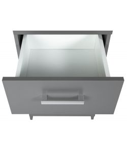 Inter Link Cassettiera 4 Cassetti Laminato Grigio 41,2x40x91,5 cm - Maniglia Metallo
