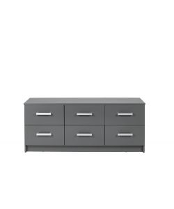 Inter Link Mobile Basso Grigio 6 Cassetti Laminato 121,8x40x50,8 cm