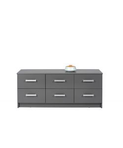 Inter Link Mobile Basso Grigio 6 Cassetti Laminato 121,8x40x50,8 cm