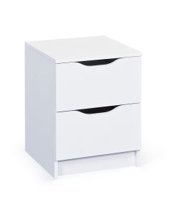 Cassettiera Bianco 2 Cassetti 40x40x50 cm - Struttura Laminato - Montaggio Facile