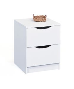 Cassettiera Bianco 2 Cassetti 40x40x50 cm - Struttura Laminato - Montaggio Facile