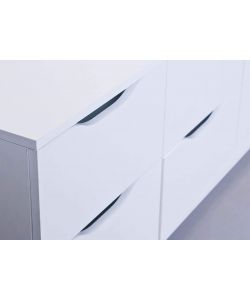 Cassettiera Moderna - 6 Cassetti - Laminato Bianco - 120x40x50 cm