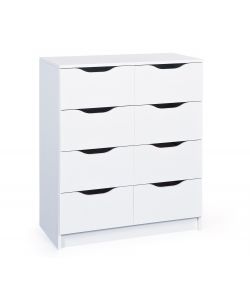 Cassettiera 8 cassetti 80 x 40 x 91 h cm Bianco