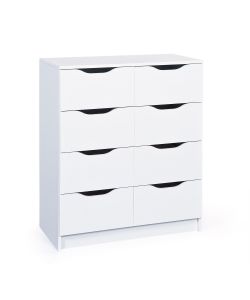 Inter Link Cassettiera Moderna 8 Cassetti Bianco 80x40x91 cm - Arredo Contemporaneo