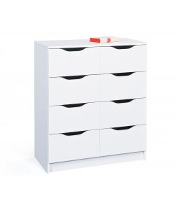 Inter Link Cassettiera Moderna 8 Cassetti Bianco 80x40x91 cm - Arredo Contemporaneo