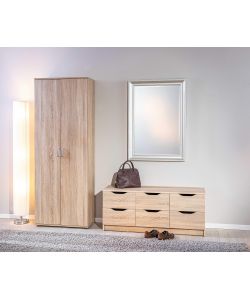 Gallo Armadio 2 Ante in Laminato Rovere - 70x34x189 cm