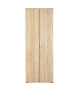 Inter Link Armadio 2 Ante Rovere 70x34x189 cm con Ripiani e Vano Porta Scope - Good Living