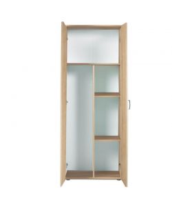 Inter Link Armadio 2 Ante Rovere 70x34x189 cm con Ripiani e Vano Porta Scope - Good Living