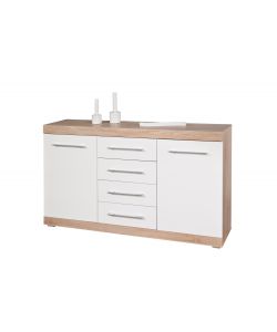 Credenza 2 ante e 4 cassetti Lublin Rovere/Bianco