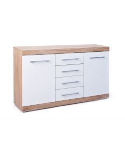 Credenza 2 ante e 4 cassetti Lublin Rovere/Bianco