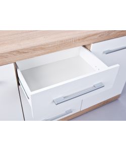 Credenza 2 ante e 4 cassetti Lublin Rovere/Bianco