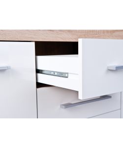 Credenza 2 ante e 4 cassetti Lublin Rovere/Bianco