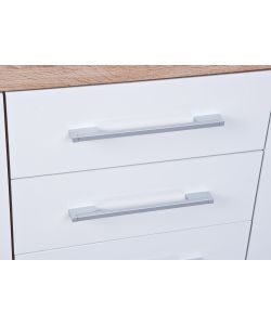 Credenza 2 ante e 4 cassetti Lublin Rovere/Bianco