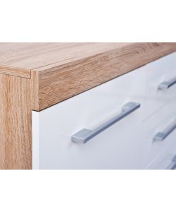 Credenza 2 ante e 4 cassetti Lublin Rovere/Bianco