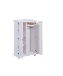 Hedda Armadio 2 Ante in Pino Massello Bianco - 104x56x180 cm