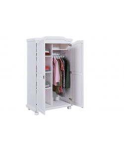 Hedda Armadio 2 Ante in Pino Massello Bianco - 104x56x180 cm