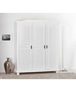 Armadio Classico Bastian in Pino Massello Bianco - 150x56x180 cm