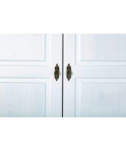 Armadio Classico Bastian in Pino Massello Bianco - 150x56x180 cm