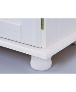 Credenza Livio in Pino Massello Bianco - 130x43x87 cm