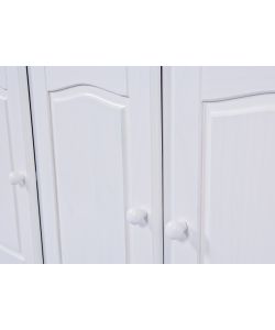 Credenza Livio in Pino Massello Bianco - 130x43x87 cm