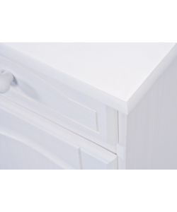 Credenza Livio in Pino Massello Bianco - 130x43x87 cm