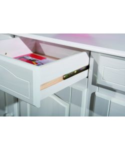 Credenza Livio in Pino Massello Bianco - 130x43x87 cm