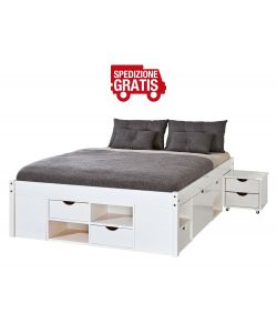 Letto Till 180 x 200 Bianco con doghe