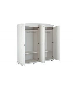 Inter Link Armadio Elegante in Pino Massello Bianco - 197x198 cm