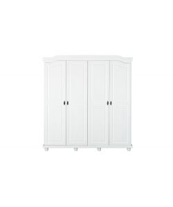 Inter Link Armadio Elegante in Pino Massello Bianco - 197x198 cm