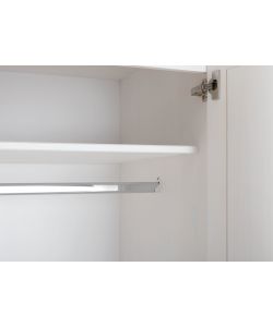 Inter Link Armadio Elegante in Pino Massello Bianco - 197x198 cm