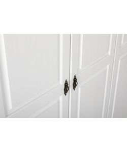 Inter Link Armadio Elegante in Pino Massello Bianco - 197x198 cm