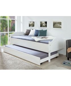 Inter Link Cassetto Estraibile Bianco 200 cm - Secondo Letto con Ruote - L 194 x P 94 x H 22 cm