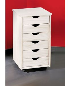 Simon Cassettiera 6 Cassetti Bianco 36x40x65 cm - Pino Massello - Ufficio