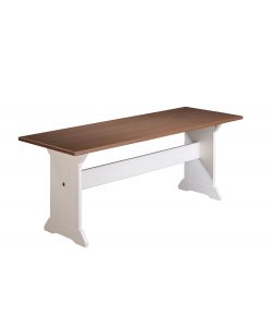 Inter Link Pino Massello Panca Bianco Marrone 110x37x45 - Buffet 2 Ante + 2 Cassetti 90x45x86H - Pino Massello Verniciato Ad Acqua Grigio + Top Marrone Seppia