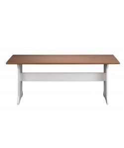 Inter Link Pino Massello Panca Bianco Marrone 110x37x45 - Buffet 2 Ante + 2 Cassetti 90x45x86H - Pino Massello Verniciato Ad Acqua Grigio + Top Marrone Seppia