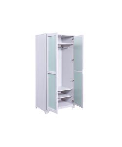 Inter Link Armadio Prati 2 ante grigio chiaro e verde menta 205 cm